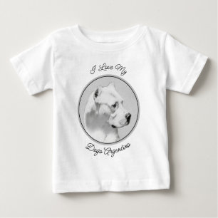 Dogo Argentino Painting - Original Dog Art Baby T-Shirt