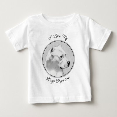 Dogo Argentino Painting - Original Dog Art Baby T-Shirt