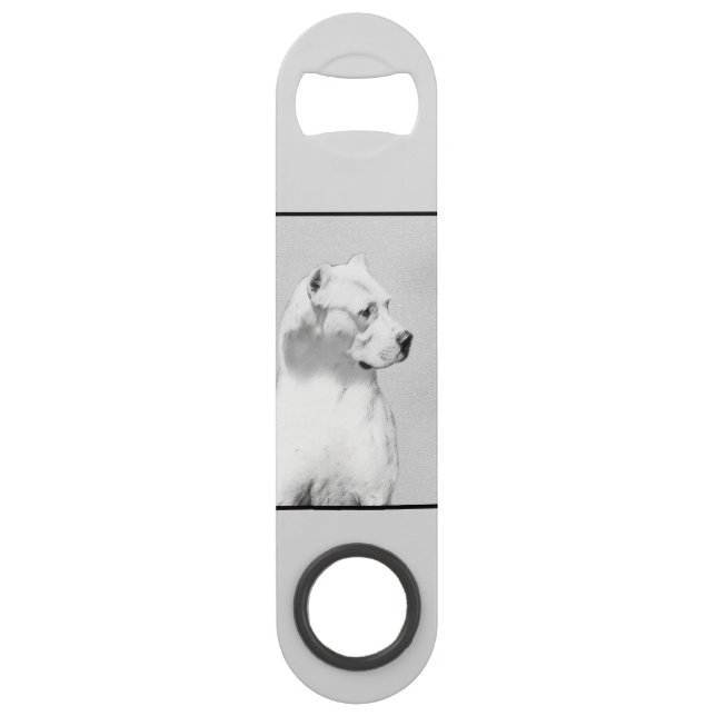 Dogo Argentino Painting - Original Dog Art Bar Key (Back)
