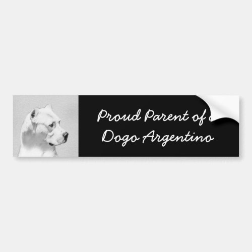 Dogo Argentino Painting _ Original Dog Art Bumper Sticker