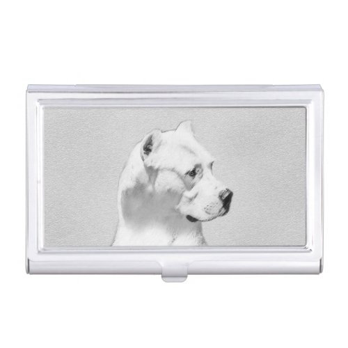 Dogo Argentino Painting _ Original Dog Art Business Card Case
