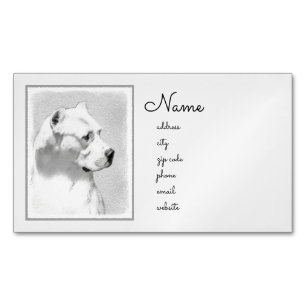 Dogo Argentino Painting - Original Dog Art Business Card Magnet