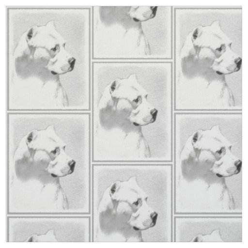 Dogo Argentino Painting - Original Dog Art Fabric