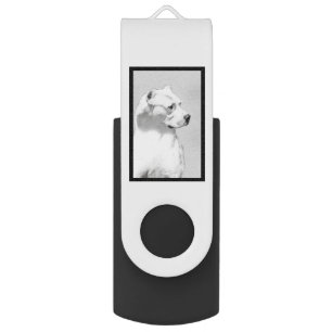 Dogo Argentino Painting - Original Dog Art Flash Drive