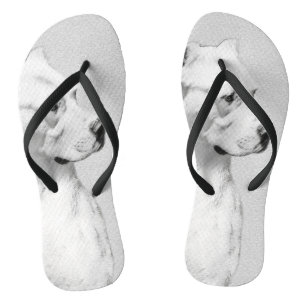 Dogo Argentino Painting - Original Dog Art Flip Flops
