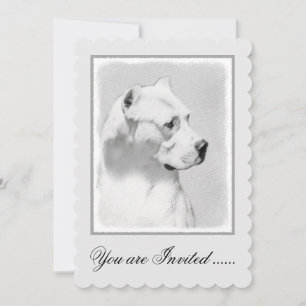Dogo Argentino Painting - Original Dog Art Invitation