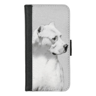 Dogo Argentino Painting - Original Dog Art iPhone 8/7 Wallet Case