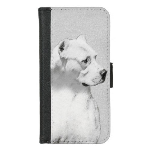 Dogo Argentino Painting _ Original Dog Art iPhone 87 Wallet Case