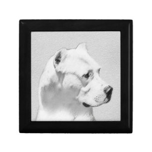 Dogo Argentino Painting - Original Dog Art Jewelry Box
