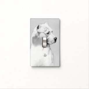 Dogo Argentino Painting - Original Dog Art Light Switch Cover