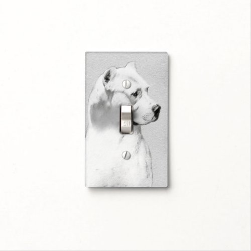Dogo Argentino Painting _ Original Dog Art Light Switch Cover