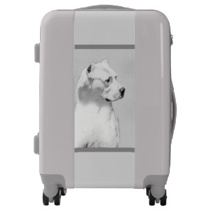 Dogo Argentino Painting - Original Dog Art Luggage