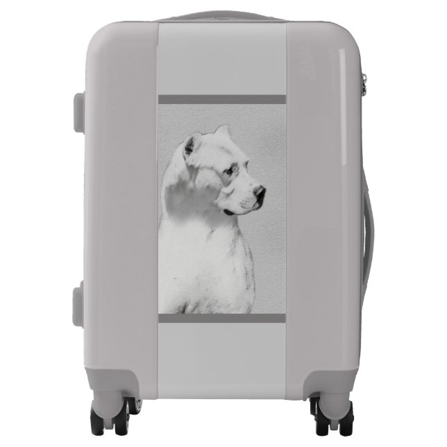 Dogo Argentino Painting - Original Dog Art Luggage (Front)