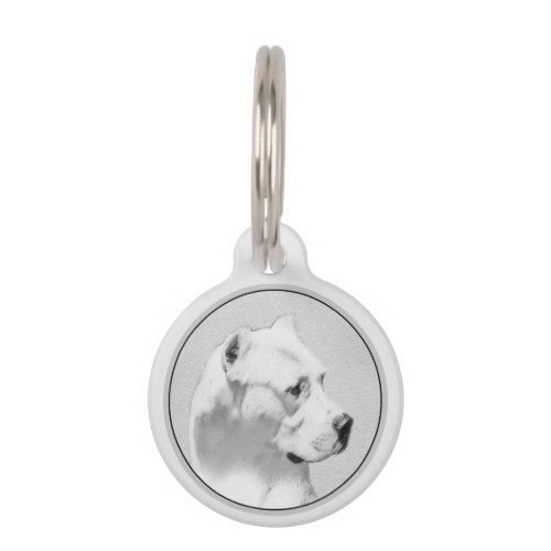 Dogo Argentino Painting _ Original Dog Art Pet ID Tag