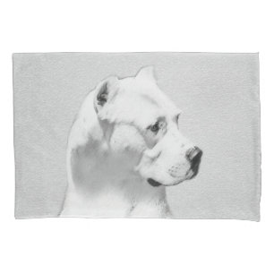 Dogo Argentino Painting - Original Dog Art Pillow Case