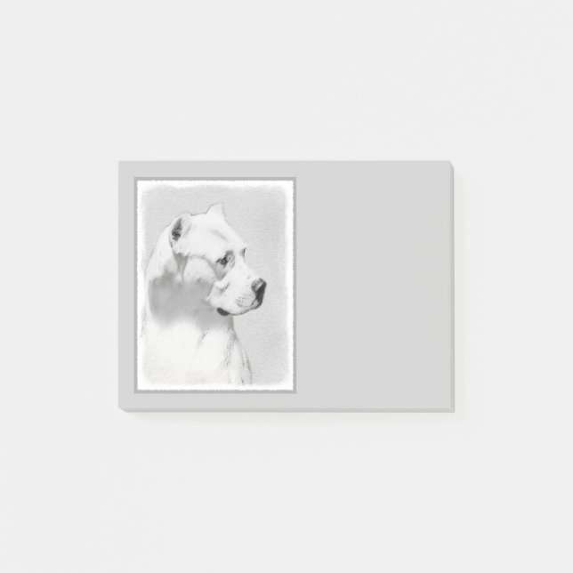 Dogo Argentino Painting - Original Dog Art Post-it Notes (Front)
