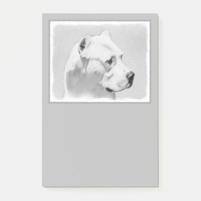 Dogo Argentino Painting - Original Dog Art Post-it Notes (Front)