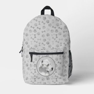 Dogo Argentino Painting - Original Dog Art Printed Backpack