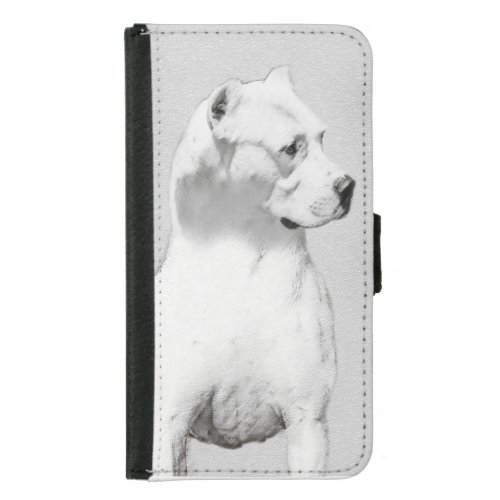 Dogo Argentino Painting _ Original Dog Art Samsung Galaxy S5 Wallet Case