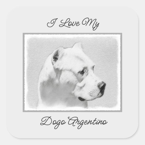 Dogo Argentino Painting _ Original Dog Art Square Sticker