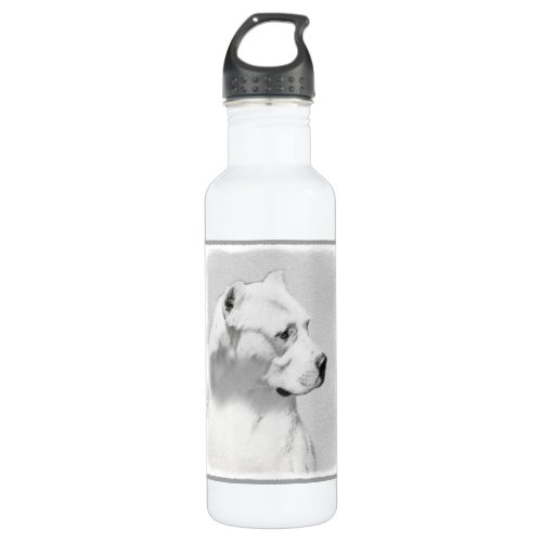 Dogo Argentino Painting _ Original Dog Art Stainless Steel Water Bottle