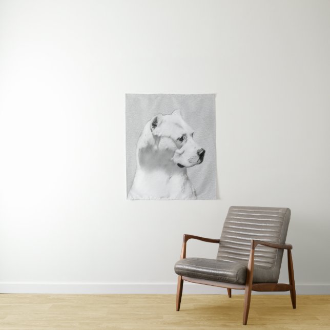 Dogo Argentino Painting - Original Dog Art Tapestry (In Situ)