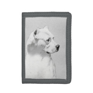 Dogo Argentino Painting - Original Dog Art Tri-fold Wallet