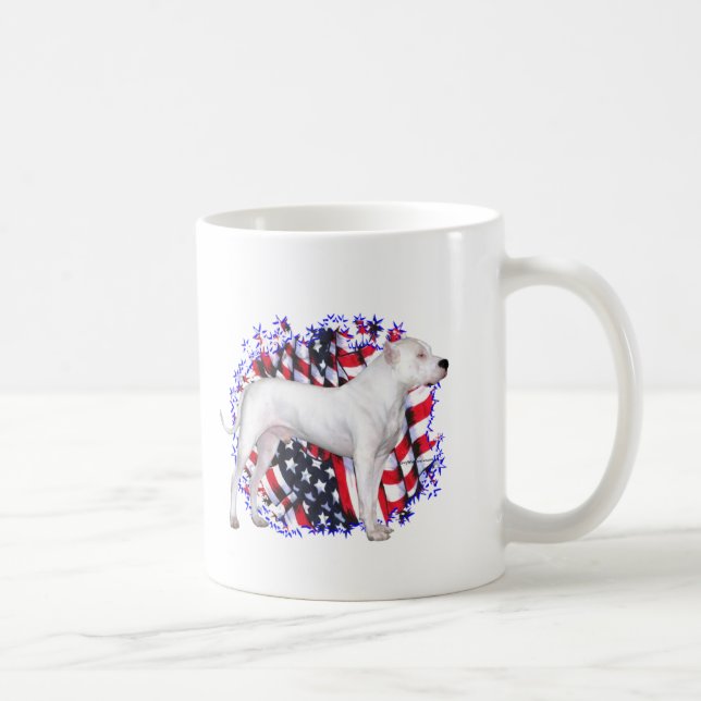 Dogo Argentino Patriot Coffee Mug (Right)