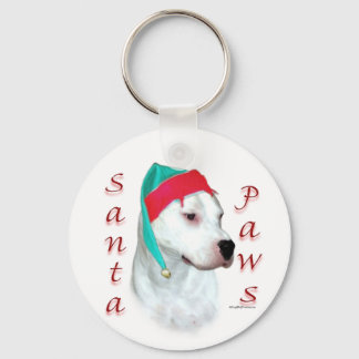 Dogo Argentino Santa Paws Keychain