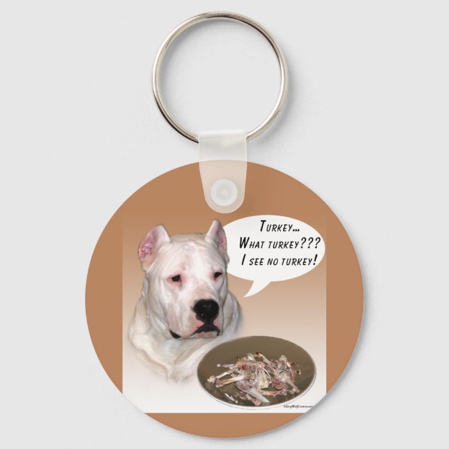 Dogo Argentino Turkey Keychain (Front)