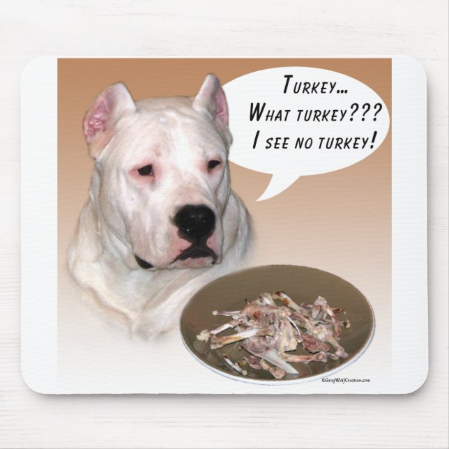 Dogo Argentino Turkey Mouse Pad (Front)