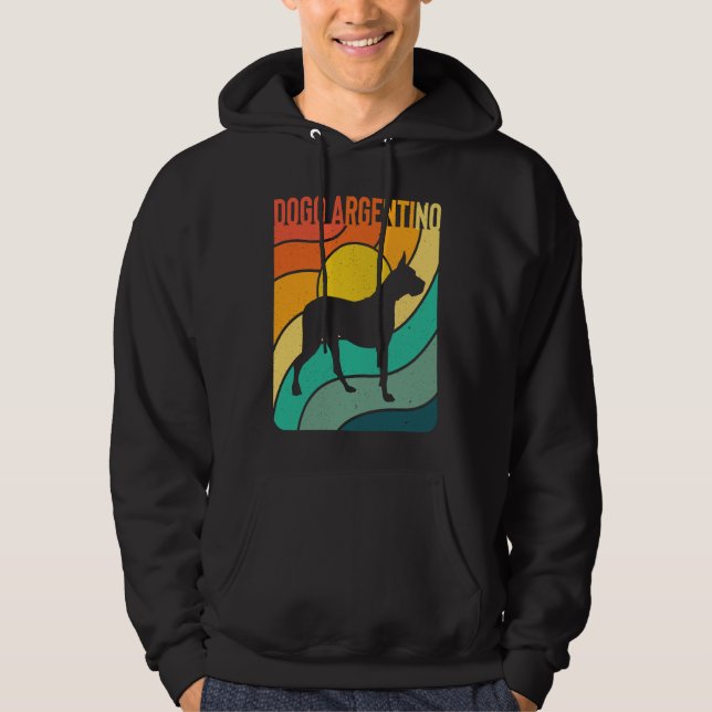 Dogo Argentino Vintages Retro Dog Mummy Dad Hoodie (Front)