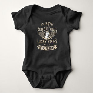 Dogo Argentino With Guardian Angel Saying Baby Bodysuit