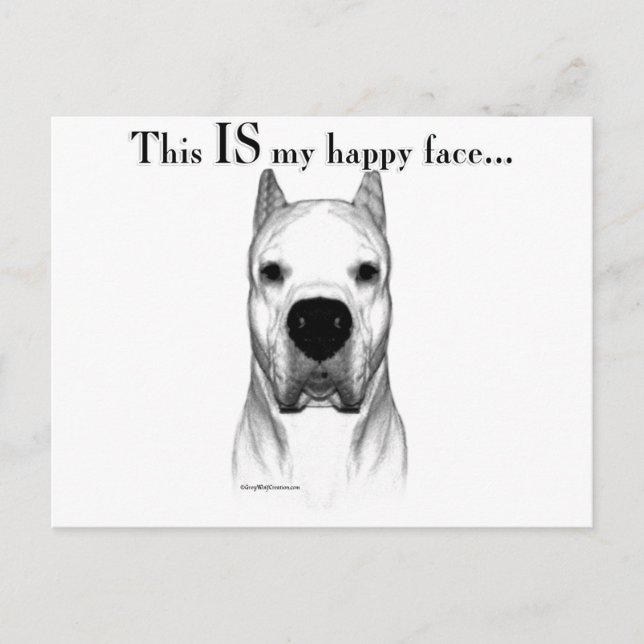 Dogo Happy Face Postcard (Front)