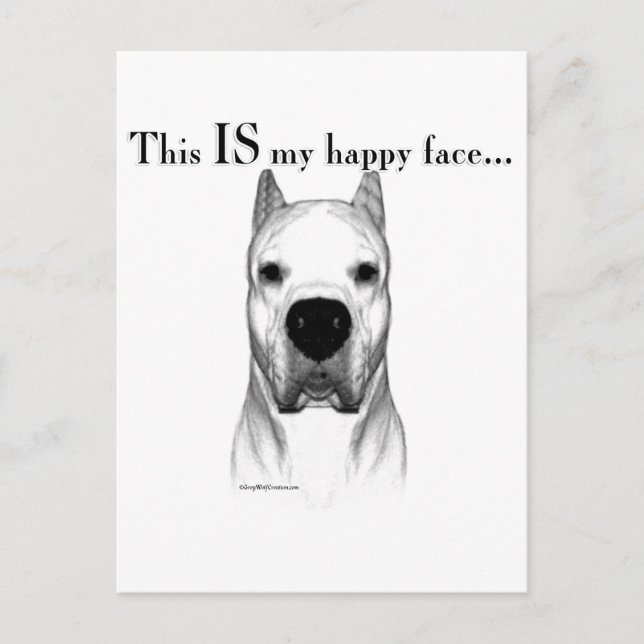 Dogo Happy Face Postcard (Front)