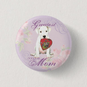 Dogo Heart Mom Pinback Button