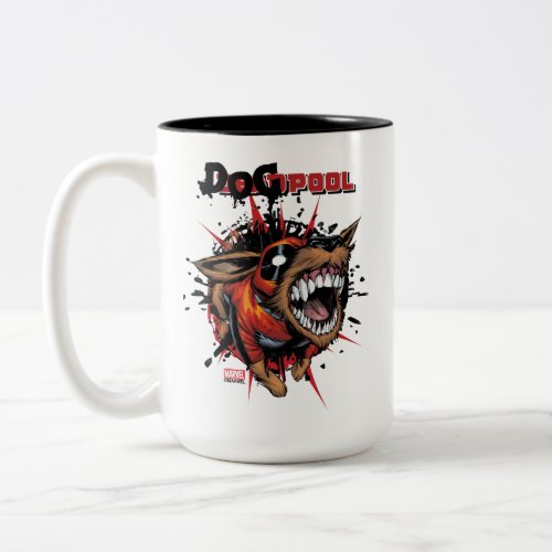 Dogpool Lunging Forward Two_Tone Coffee Mug