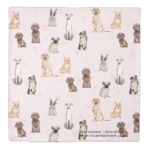 DogPuppy watercolor dogs Duvet Cover