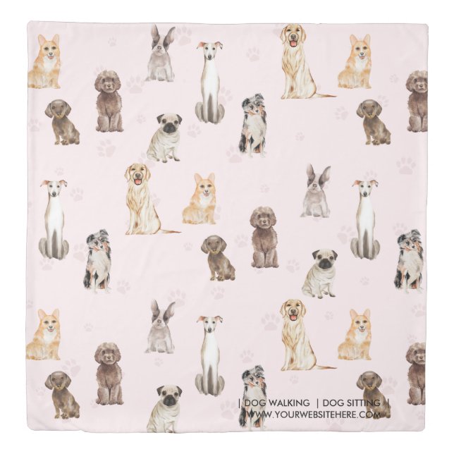 DogPuppy watercolor dogs Duvet Cover (Front)