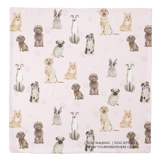 DogPuppy watercolor dogs Duvet Cover