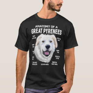 Dogs 365 Anatomy of a Great Pyrenees Dog Funny Gi T-Shirt
