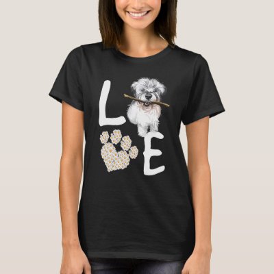 Dogs 365 Love Miniature Schnauzer Dog Paw Pet Resc T-Shirt