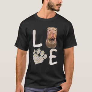 Dogs 365 Love Shar Pei Dog Paw Pet Rescue T-Shirt
