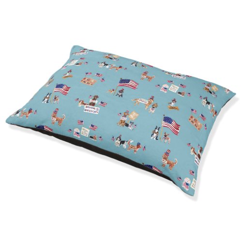 DOGS 4 DEMOCRACY Sky Blue Pet Bed