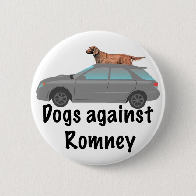 Dogs against Romney Button (Front)