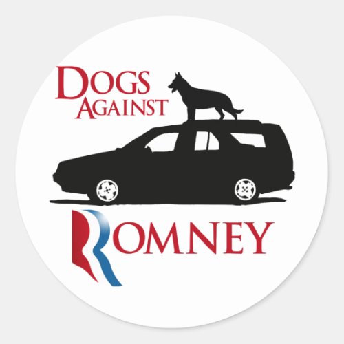 Dogs Against Romney _png Classic Round Sticker