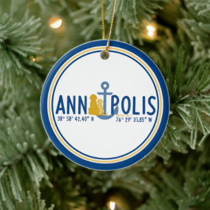 Dogs Anchored in Annapolis Christmas Ornament