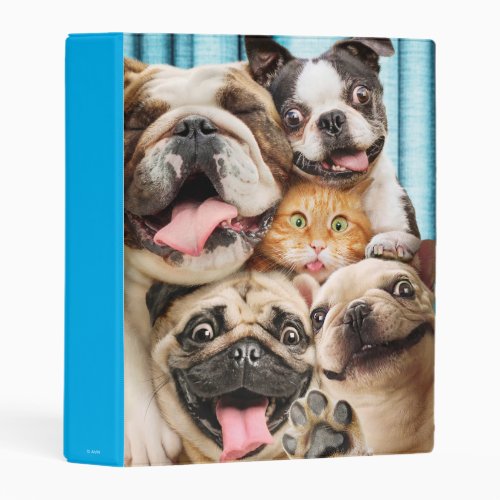 Dogs and a Cat Group Photo Mini Binder