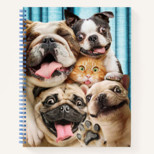 Dogs and a Cat Group Photo Notebook