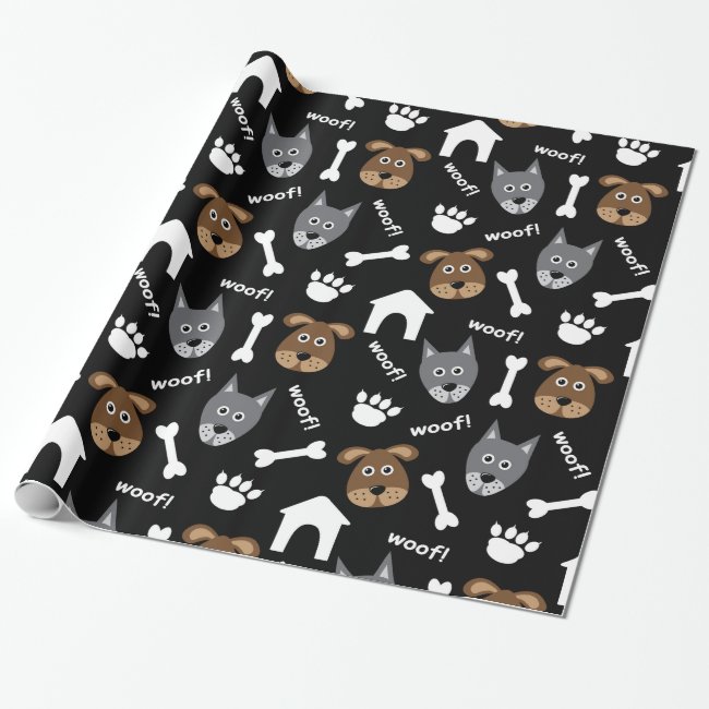 Dogs and Bones Design Wrapping Paper